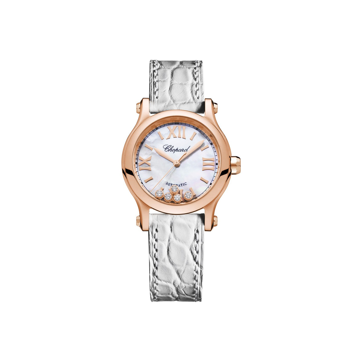 Chopard Happy Sport watch in 18k ethical rose gold with diamonds