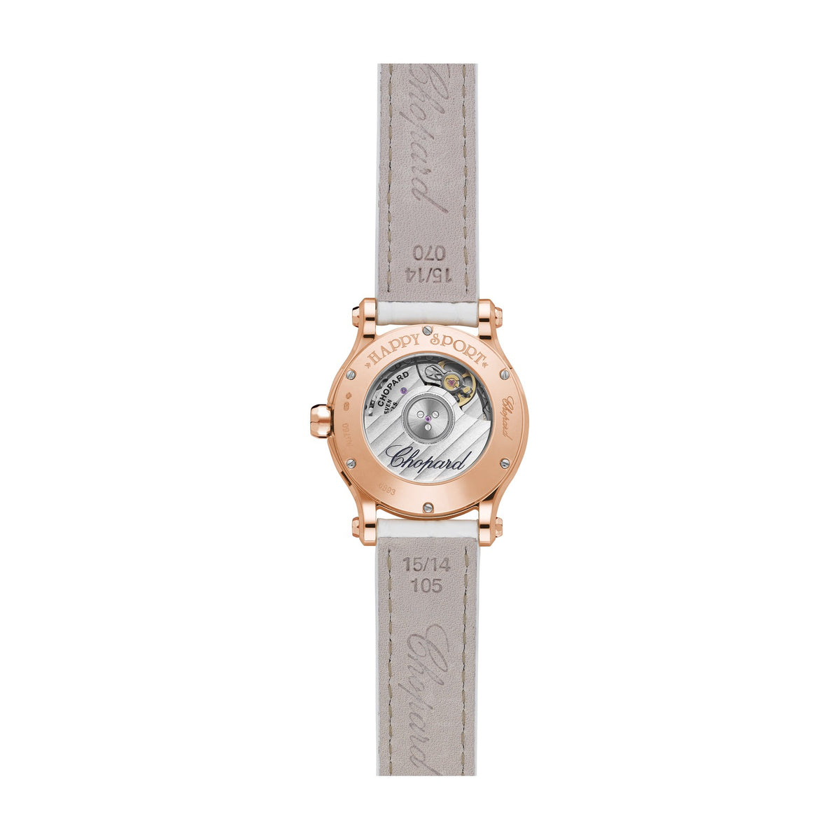Chopard Happy Sport watch in 18k ethical rose gold with diamonds, view 2