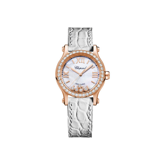 Chopard Happy Sport watch in 18k ethical rose gold with diamonds