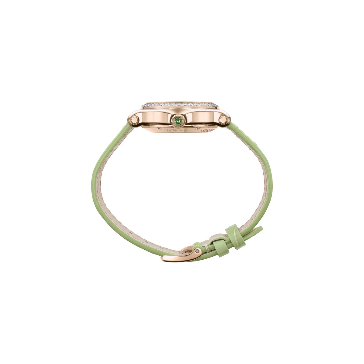 Chopard Happy Sport watch in 18k ethical rose gold with moving diamonds and sapphires, view 3