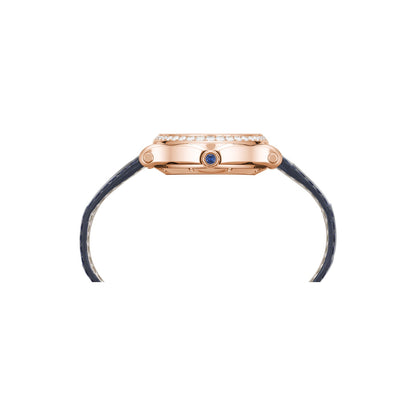 Chopard Happy Sport watch in 18k ethical rose gold with moving diamonds and sapphires, view 3