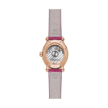 Chopard Happy Sport watch in 18k ethical rose gold with diamonds and sapphires, view 2