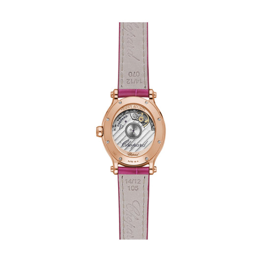 Chopard Happy Sport watch in 18k ethical rose gold with diamonds and sapphires, view 2
