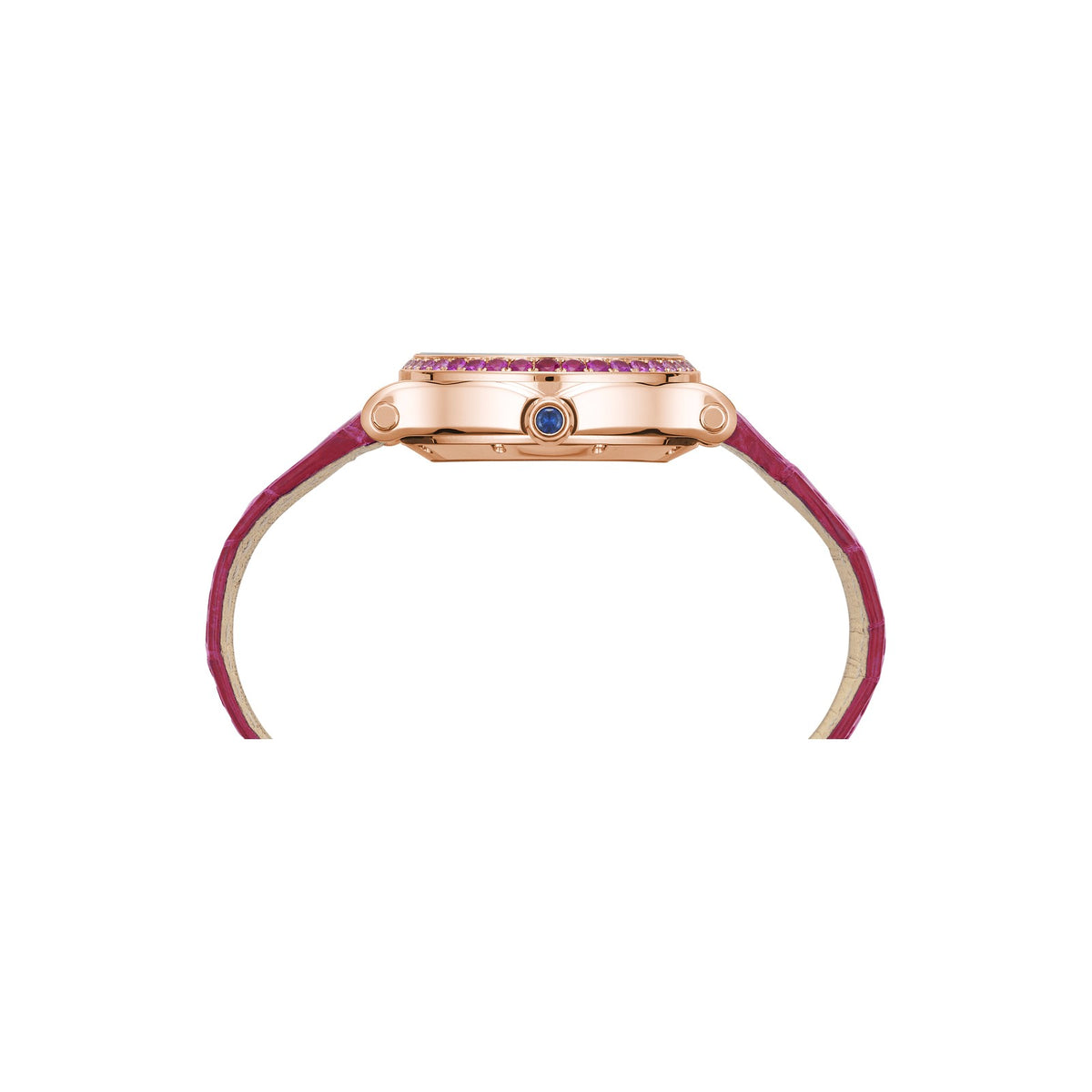 Chopard Happy Sport watch in 18k ethical rose gold with diamonds and sapphires, view 3