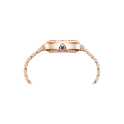 Chopard Happy Sport watch in 18k ethical rose gold with moving diamonds and sapphires, view 3