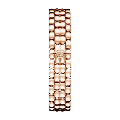 Chopard Happy Sport watch in 18k ethical rose gold with moving diamonds and sapphires, view 4
