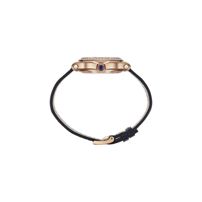 Chopard Happy Sport watch in 18k ethical rose gold with moving diamonds and sapphires, view 3