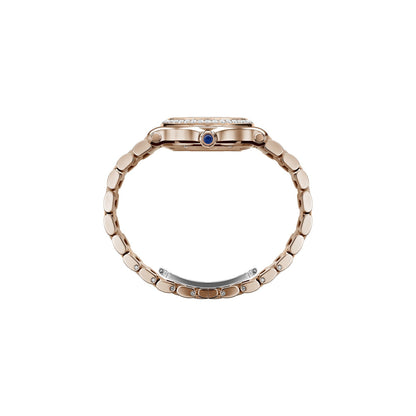 Chopard Happy Sport watch in 18k ethical rose gold with moving diamonds and sapphires, view 3