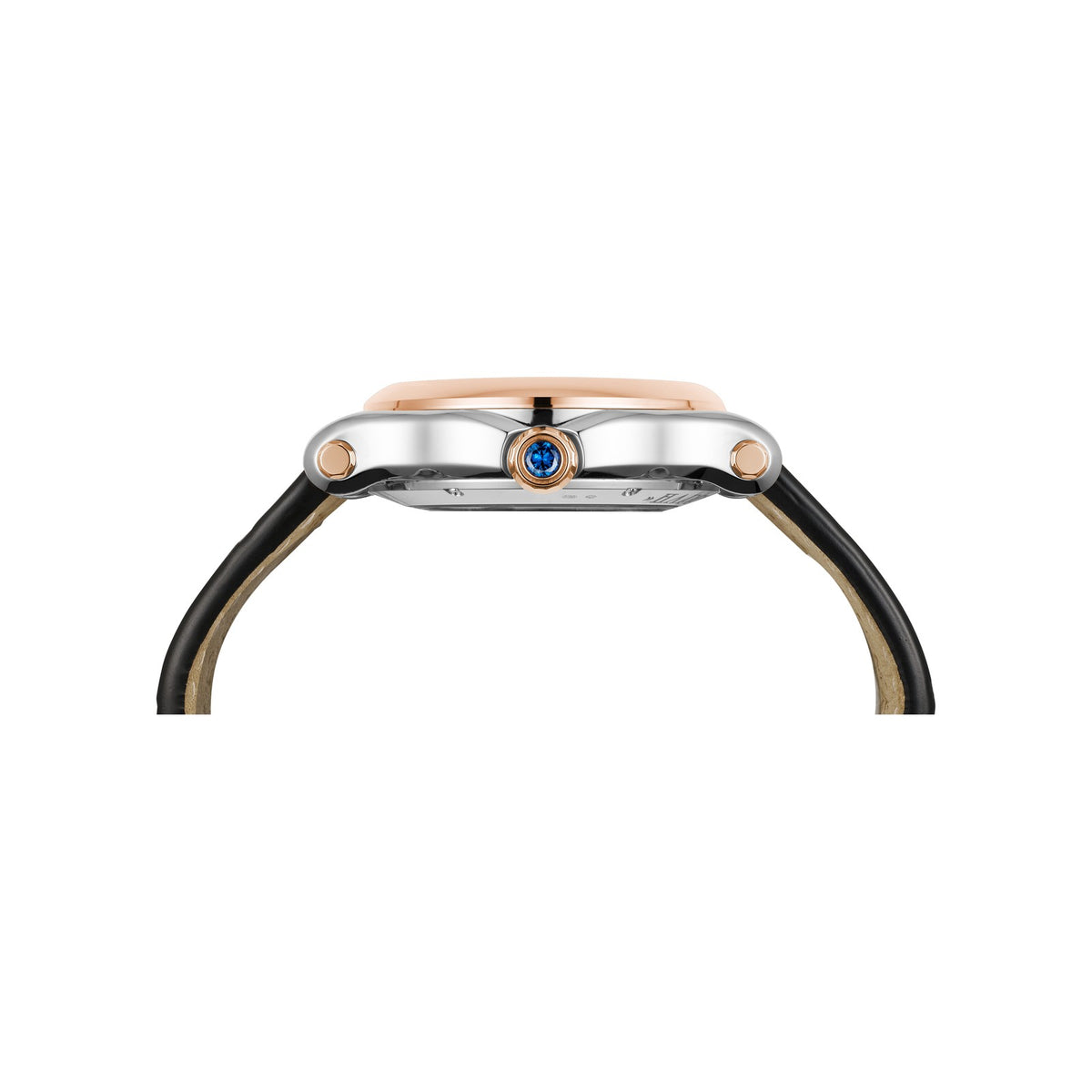 Chopard Happy Sport watch in 18k ethical rose gold and stainless steel with moving diamonds, view 3