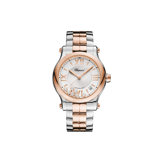 Chopard Happy Sport watch in 18k ethical rose gold and stainless steel