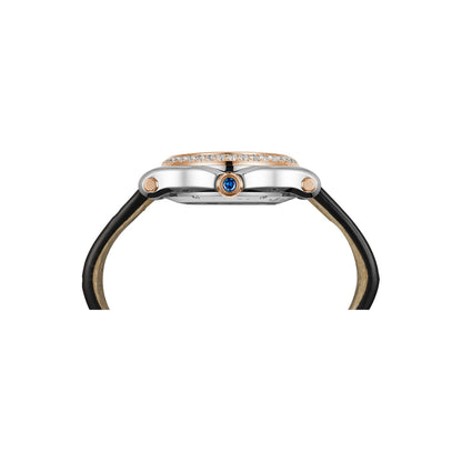 Chopard Happy Sport watch in 18k ethical rose gold and stainless steel with moving diamonds and sapphires, view 3