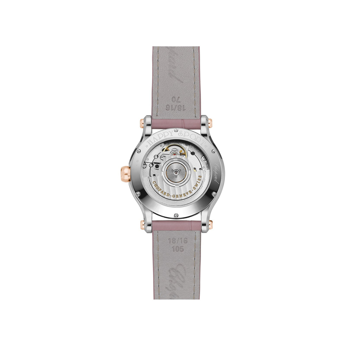 Chopard Happy Sport watch in 18k ethical rose gold and stainless steel, view 2