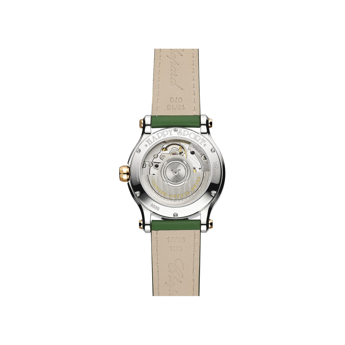 Chopard Happy Sport watch in 18k ethical rose gold and stainless steel, view 2