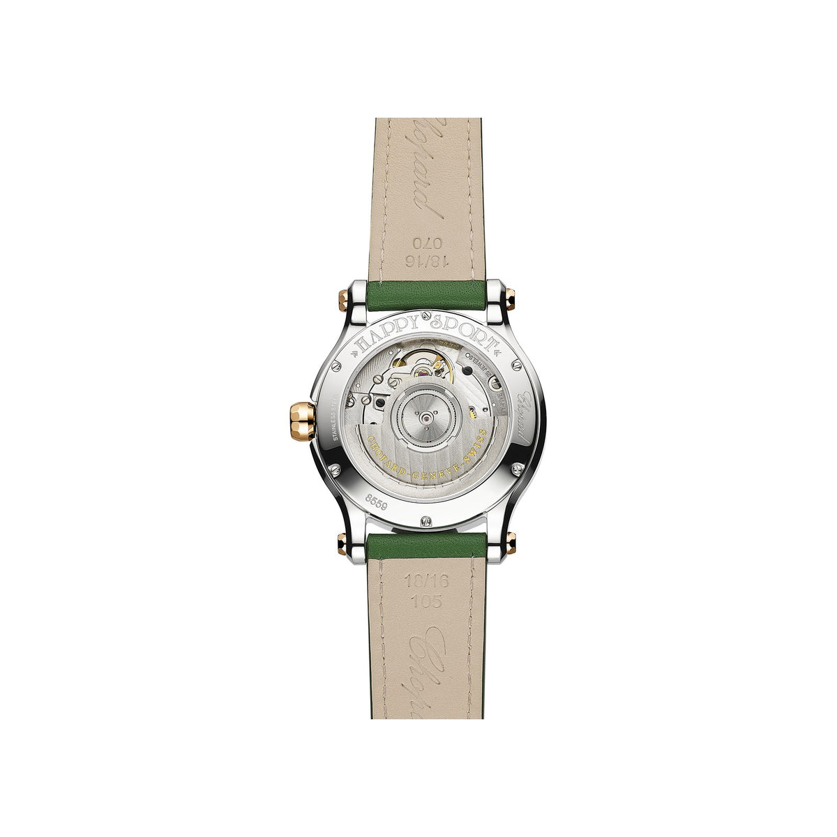 Chopard Happy Sport watch in 18k ethical rose gold and stainless steel, view 2