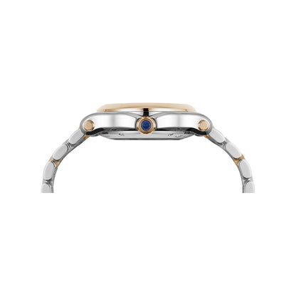 Chopard Happy Sport watch in 18k ethical rose gold and stainless steel with moving diamonds and sapphires, view 3