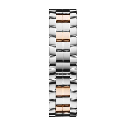 Chopard Happy Sport watch in 18k ethical rose gold and stainless steel with moving diamonds and sapphires, view 4