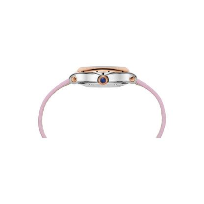 Chopard Happy Sport watch in 18k ethical rose gold and stainless steel with moving diamonds and sapphires, view 3