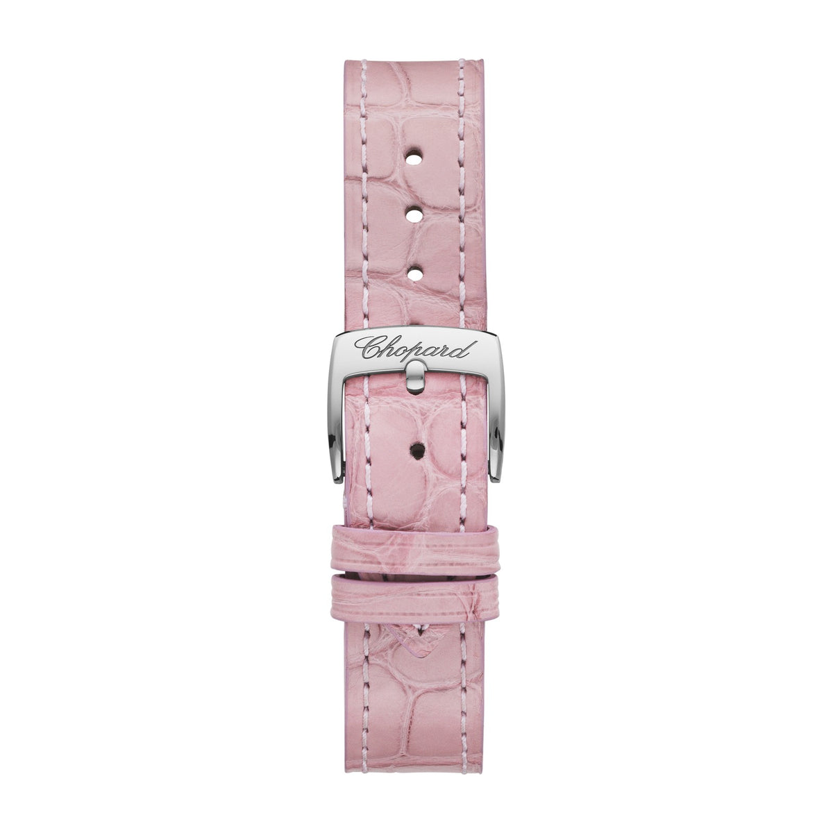 Chopard Happy Sport watch in 18k ethical rose gold and stainless steel with moving diamonds and sapphires, view 4