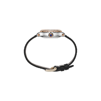 Chopard Happy Sport watch in 18k ethical rose gold and stainless steel with moving diamonds and sapphires, view 3