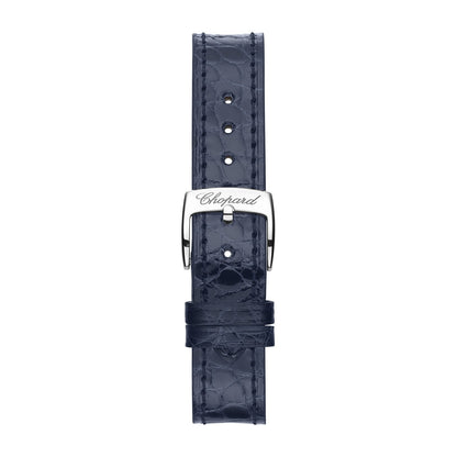 Chopard Happy Sport watch in 18k ethical rose gold and stainless steel with sapphires, view 4