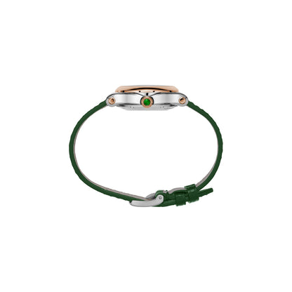 Chopard Happy Sport watch in 18k ethical rose gold and stainless steel with moving diamonds and tsavorites, view 3