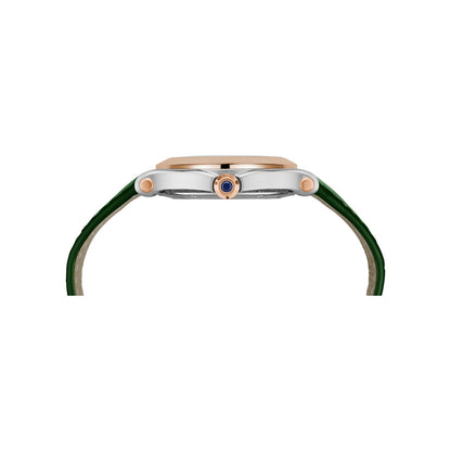 Chopard Happy Sport watch in 18k ethical rose gold and stainless steel with moving diamonds and sapphires, view 3