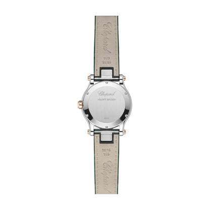 Chopard Happy Sport watch in 18k ethical rose gold and stainless steel with diamonds, view 2