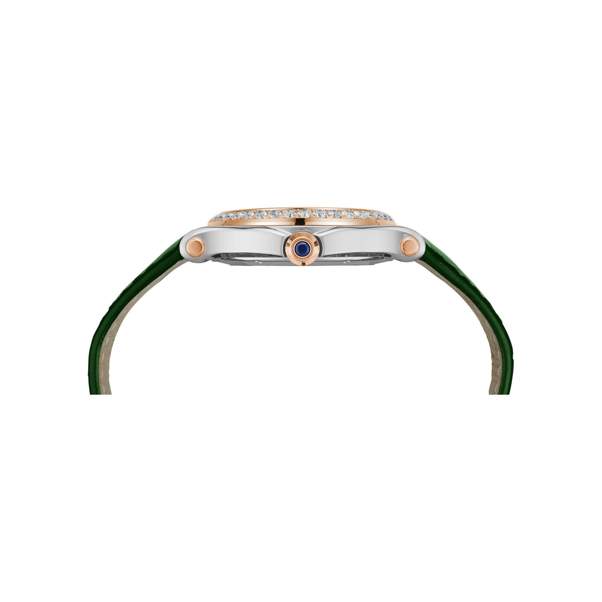 Chopard Happy Sport watch in 18k ethical rose gold and stainless steel with diamonds, view 3