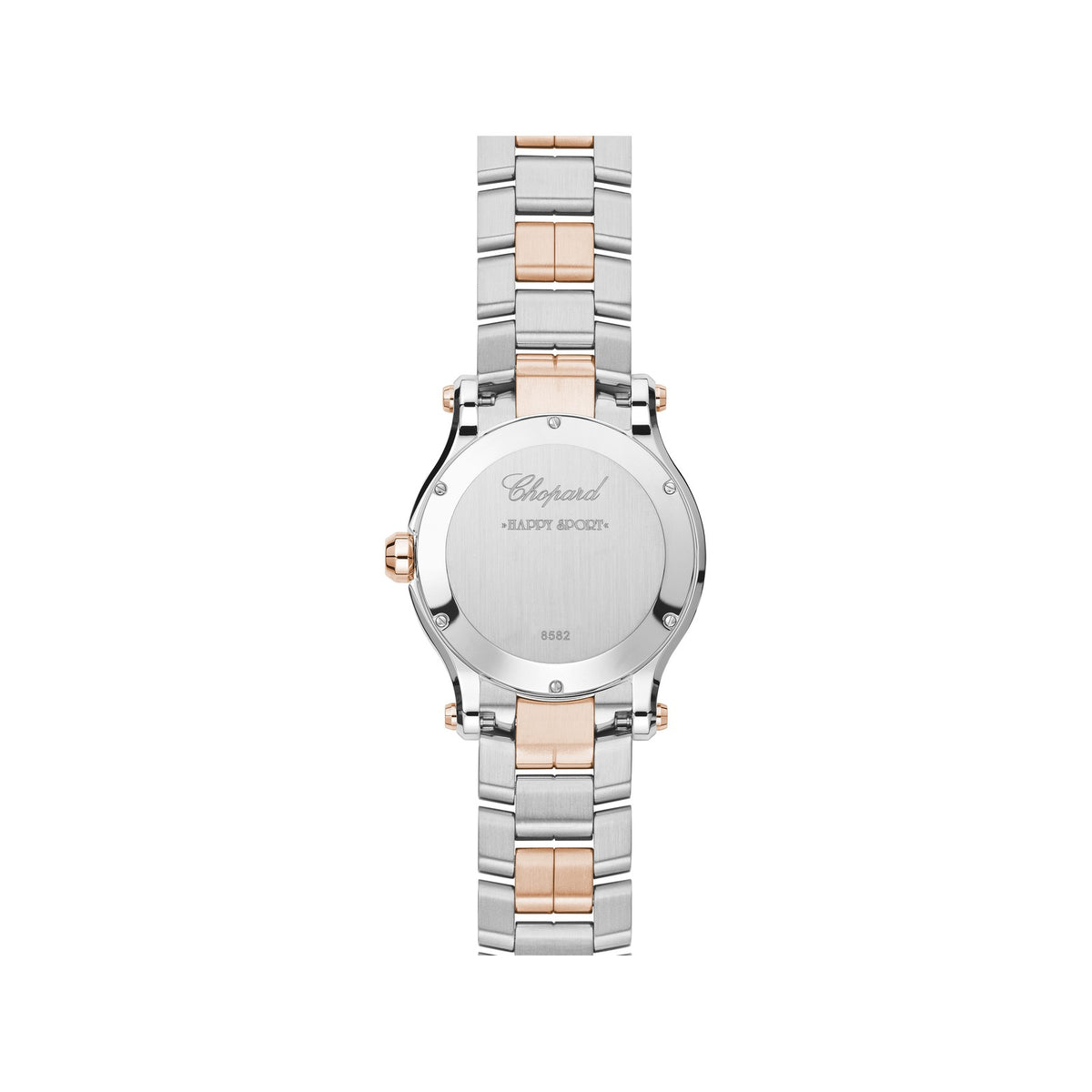 Chopard Happy Sport watch in 18k ethical rose gold and stainless steel, view 2