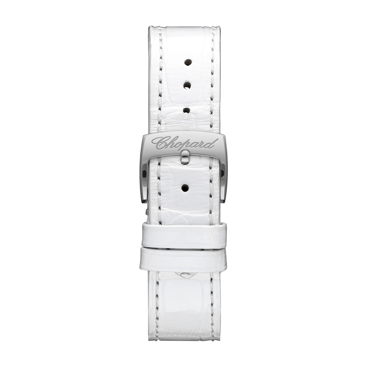 Chopard Happy Sport watch in 18k ethical rose gold and stainless steel with moving diamonds, sapphires and mother of pearl, view 4