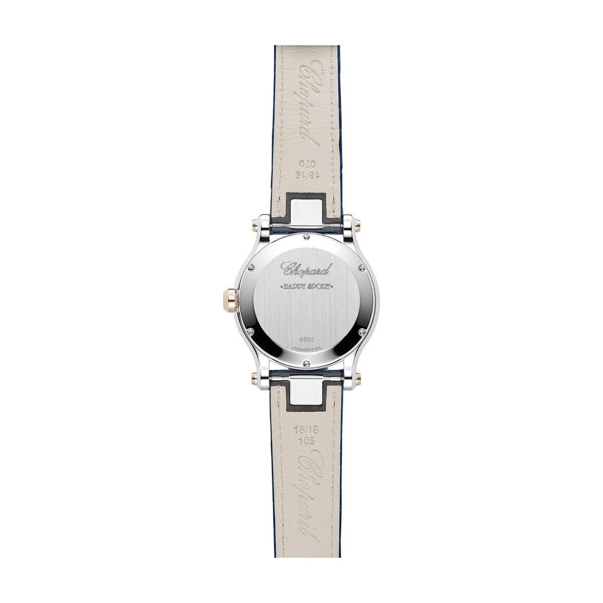 Chopard Happy Sport watch in 18k ethical rose gold and stainless steel, view 2
