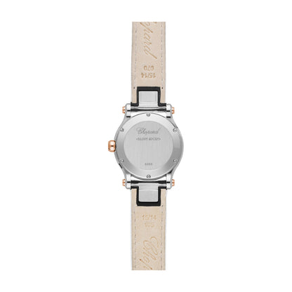 Chopard Happy Sport watch in 18k ethical rose gold and stainless steel with diamonds and mother of pearl, view 2