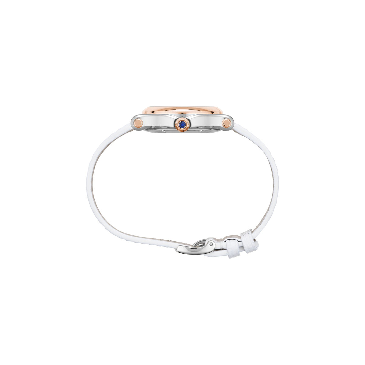 Chopard Happy Sport watch in 18k ethical rose gold and stainless steel with diamonds and mother of pearl, view 3