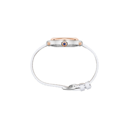 Chopard Happy Sport watch in 18k ethical rose gold and stainless steel with diamonds and mother of pearl, view 3