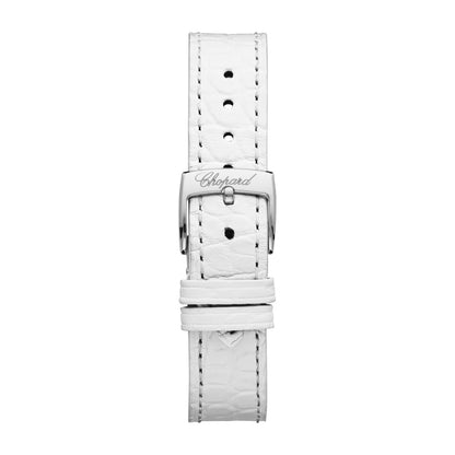 Chopard Happy Sport watch in 18k ethical rose gold and stainless steel with diamonds and mother of pearl, view 4
