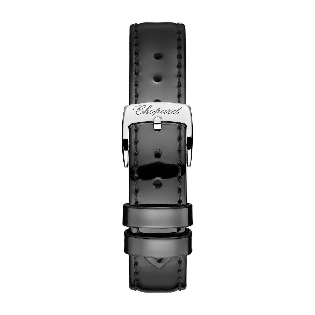 Chopard Happy Sport watch in 18k ethical rose gold and stainless steel with moving diamonds and onyx, view 4