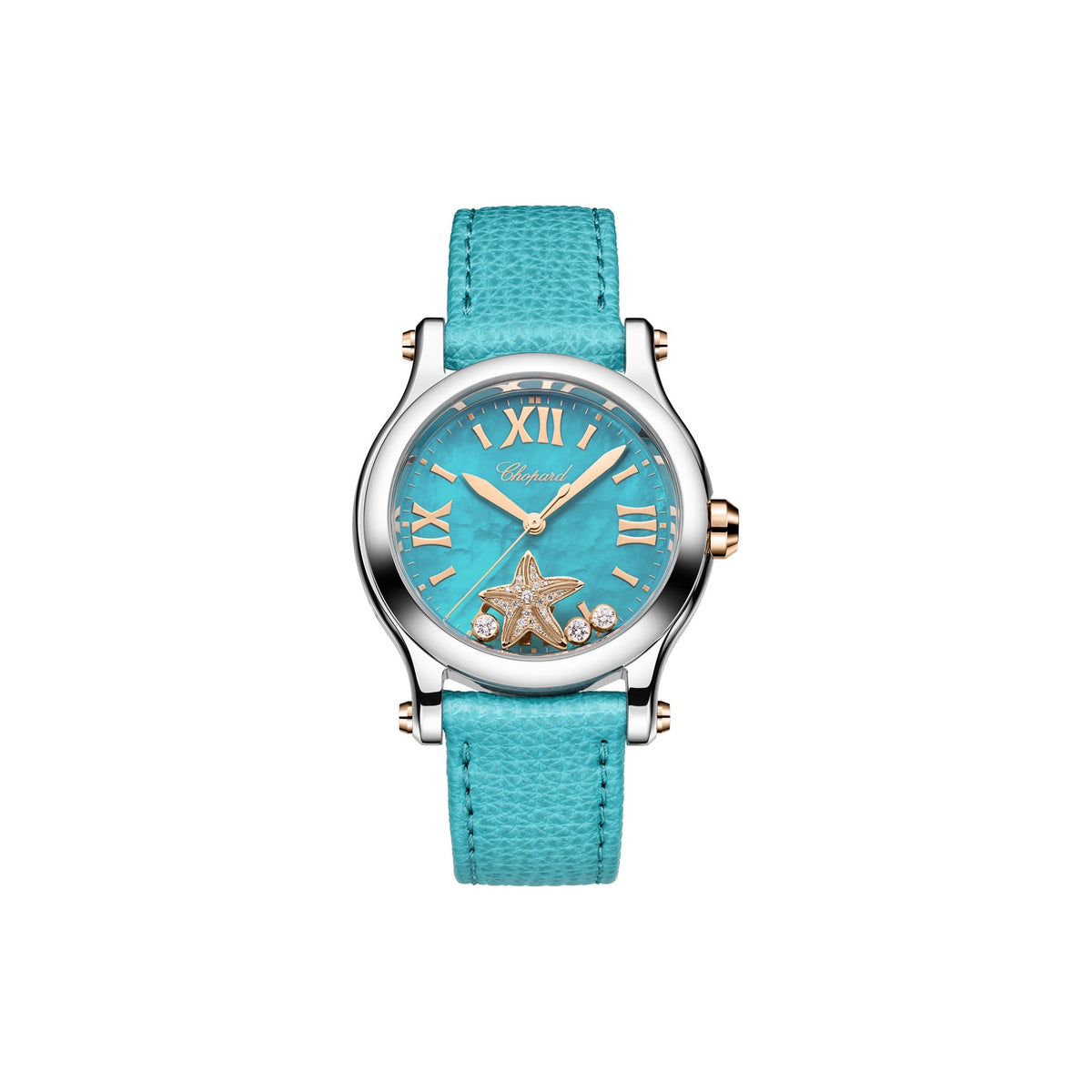 Chopard Happy Sport watch in 18k ethical rose gold and stainless steel with diamonds