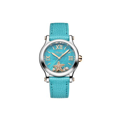 Chopard Happy Sport watch in 18k ethical rose gold and stainless steel with diamonds