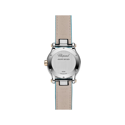 Chopard Happy Sport watch in 18k ethical rose gold and stainless steel with diamonds, view 2