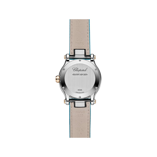 Chopard Happy Sport watch in 18k ethical rose gold and stainless steel with diamonds, view 2