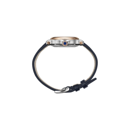 Chopard Happy Sport watch in 18k ethical rose gold and stainless steel with moving diamonds and sapphires, view 3