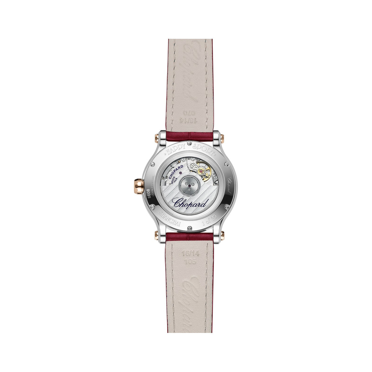 Chopard Happy Sport watch in 18k ethical rose gold and stainless steel, view 2