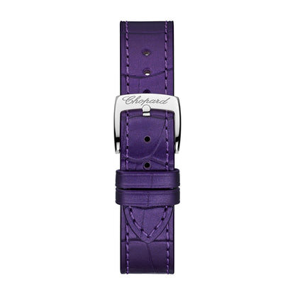 Chopard Happy Sport watch in 18k ethical rose gold and stainless steel with moving diamonds, view 4