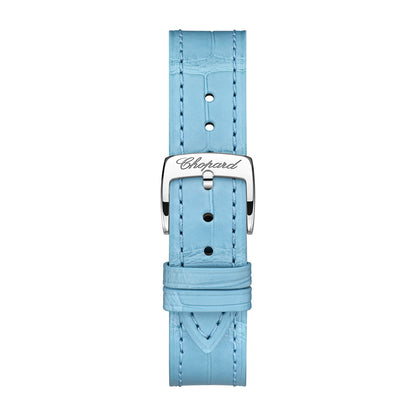Chopard Happy Sport watch in 18k ethical rose gold and stainless steel with moving diamonds, view 4