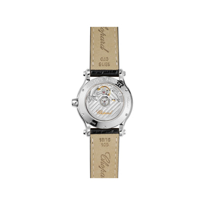 Chopard Happy Sport watch in stainless steel with moving diamonds and sapphires, view 2
