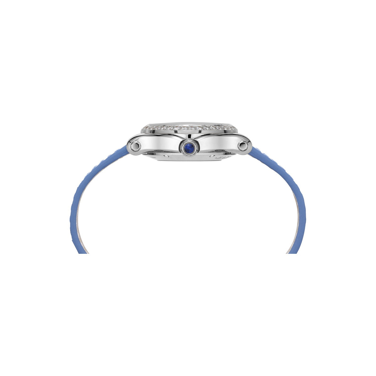 Chopard Happy Sport watch in stainless steel with moving diamonds and sapphires, view 3