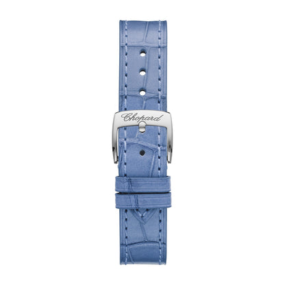Chopard Happy Sport watch in stainless steel with moving diamonds and sapphires, view 4