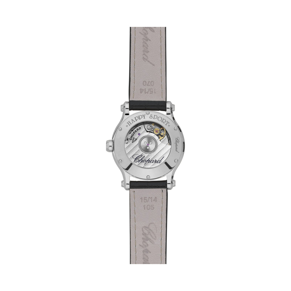 Chopard Happy Sport watch in stainless steel with moving diamonds and sapphires, view 2