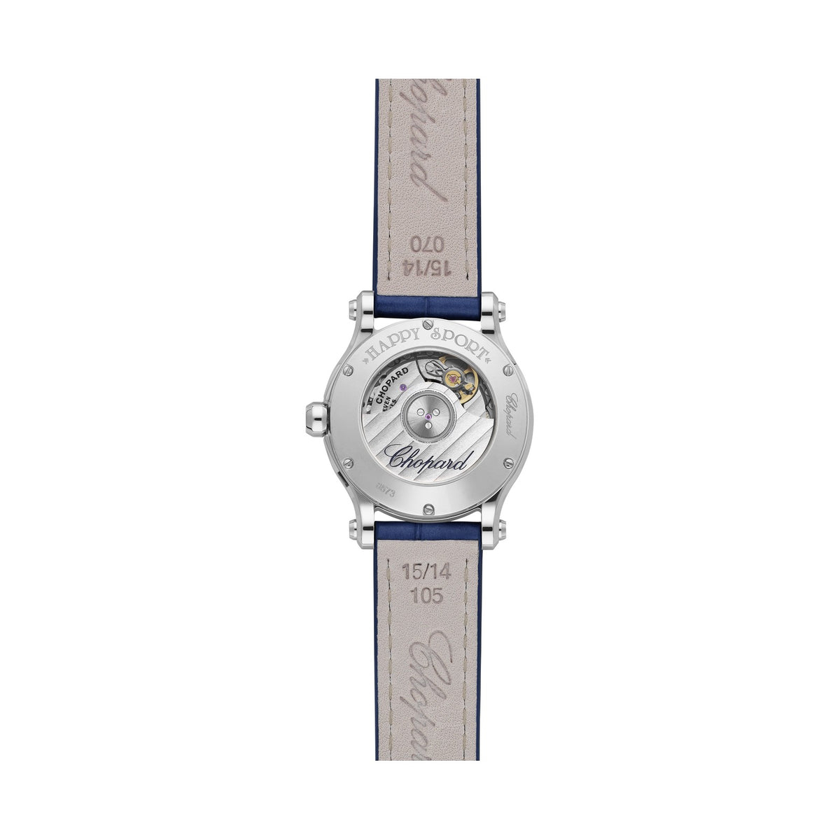 Chopard Happy Sport watch in stainless steel with moving diamonds and sapphires, view 2