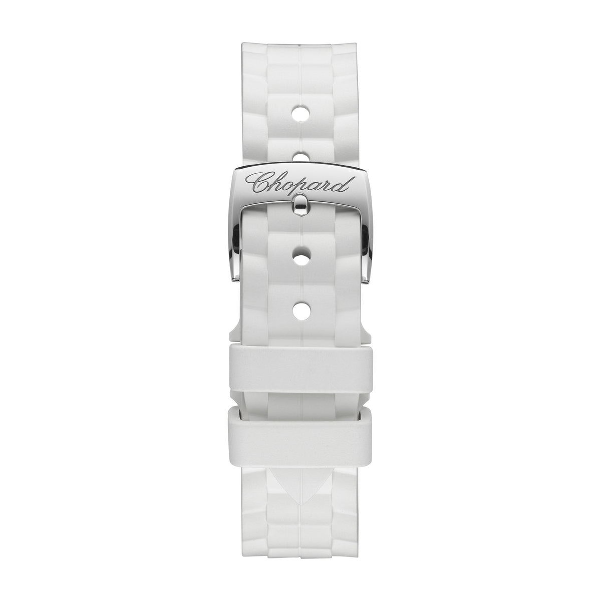 Chopard Happy Sport watch in stainless steel with moving diamonds and sapphires, view 3